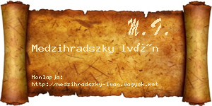 Medzihradszky Iván névjegykártya