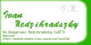 ivan medzihradszky business card